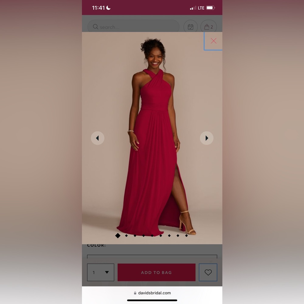 David’s Bridal bridesmaid dress! Size 8! Apple red color!